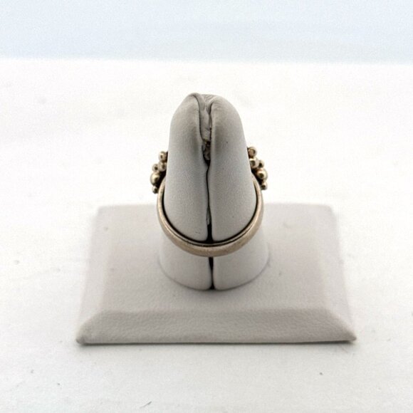 Vintage Estate Sterling Silver Moss Agate Ring Sz 7 Statement 925, 10g Unique - Picture 4 of 9